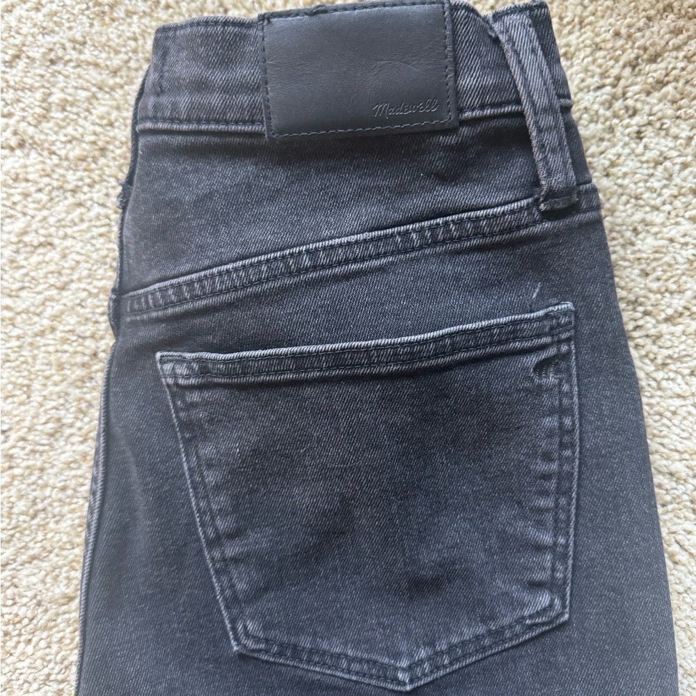 Madewell High-Rise slim crop Black boyjean Frayed jeans - Picture 5 of 8